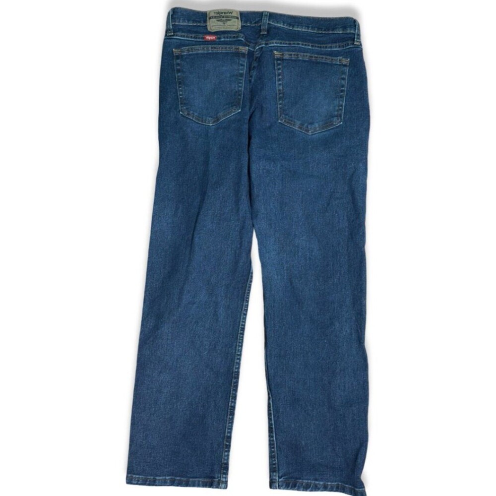 Wrangler Mens 32x30 Regular Fit Jeans Medium Dark Wash Straight Leg Denim - Picture 3 of 7